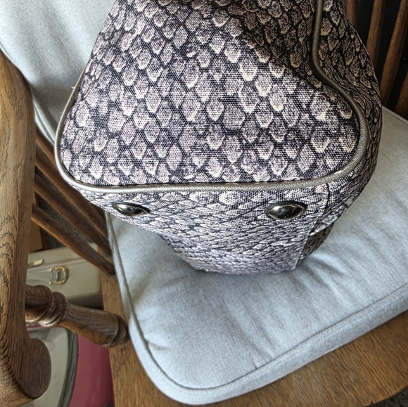 Coach Taylor Metallic Snakeskin Satchel Matching Wallet In Closet As Well - Picture 8 of 13